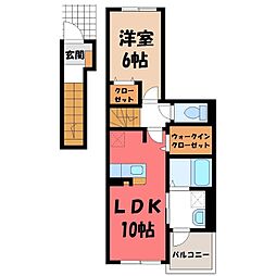 グランソレイユ上柴 1LDKの間取図画像