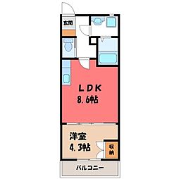 東武伊勢崎線 太田駅 バス17分 妻沼仲町下車 徒歩2分の賃貸アパート 2階1LDKの間取り