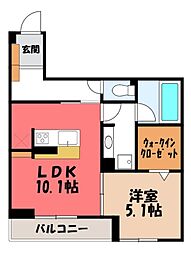グリーンハイツA 1LDKの間取図画像