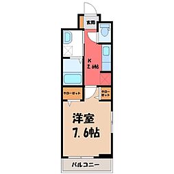 ヒカルサ熊谷ノース 1Kの間取図画像