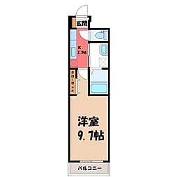 ヒカルサ熊谷サウス 1Kの間取図画像