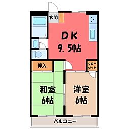 ラポール16 2DKの間取図画像