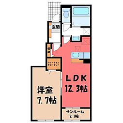 バーディメゾン 1LDKの間取図画像