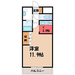 バロンドール ワンルームの間取図画像
