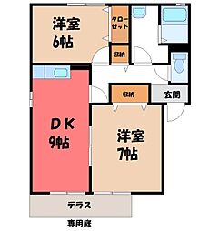 セントラルハイツA 2DKの間取図画像