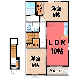 カルムメゾンB 2LDKの間取図画像