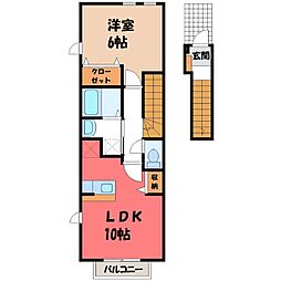 ユートピア2 1LDKの間取図画像