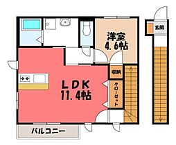 東グリーンハイツ3 1LDKの間取図画像