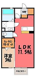 モナリエ富士見 1LDKの間取図画像