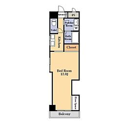 セゾン舞鶴 ワンルームの間取図画像