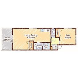 ニューカサベルデ 1LDKの間取図画像