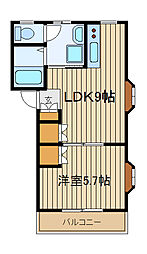 ベルメゾン 1LDKの間取図画像