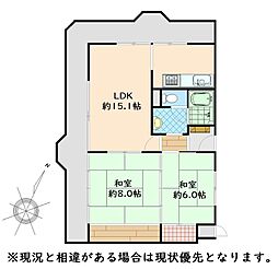 ルネ白浜 2LDKの間取り