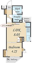 エクセレンス目黒 1LDKの間取図画像