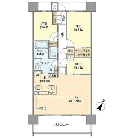 主要採光面が南東向きで、朝から昼の日当たりが良好！遮音性が高く、床下に空間があるので水周りのリフォームが簡単な二重床構造です。