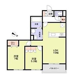 ハイテラス千里 2LDKの間取図画像