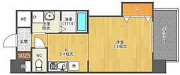 サウスアルカディア 1Kの間取図画像
