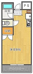 グランピーノ春日 ワンルームの間取図画像