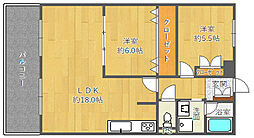 アンデュノール千里 2LDKの間取図画像