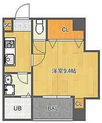 グラディオ千里山 1LDKの間取図画像