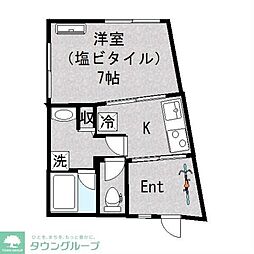 WJ・W-1 1Kの間取図画像