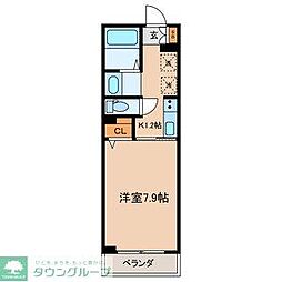 イー・ヴィレッジ常盤台 1Kの間取図画像