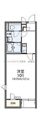 レオネクストシティーパレス2 1Kの間取図画像