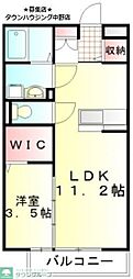 あさひ壱番館 1LDKの間取図画像