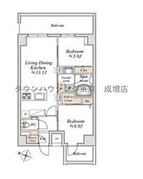 板橋本町ステーションレジデンス 2LDKの間取図画像