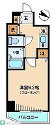 グランドフォースときわ台 1Kの間取図画像