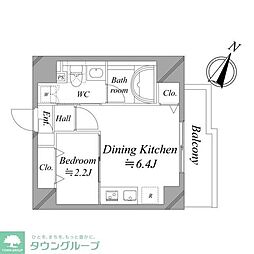 レジディア板橋本町プレイス 1DKの間取図画像