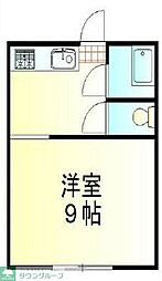 スカイコーポ朝霞 1Kの間取図画像