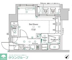 DIPS小竹向原 1Kの間取図画像