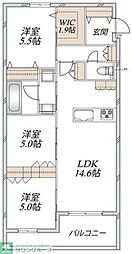 練馬区向山3丁目マンション 3LDKの間取図画像