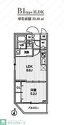 Alivis志村三丁目 1LDKの間取図画像