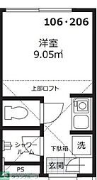 SunnySky赤塚 ワンルームの間取図画像