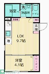 FELICITA平和台 1LDKの間取図画像