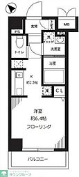 パルメゾン見次公園 1Kの間取図画像