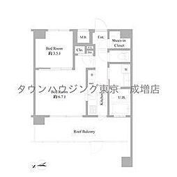 Bシティアパートメントイタバシノース 1DKの間取図画像