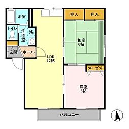 パトリア2 2LDKの間取図画像