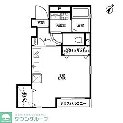 Amour相生 ワンルームの間取図画像