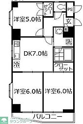 ロイヤルメドウ 3DKの間取図画像