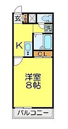レオネクスト和光 1Kの間取図画像