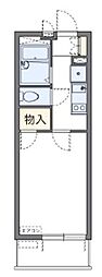 レオパレスときわマンション2 1Kの間取図画像