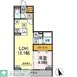 アヴニール コート 1LDKの間取図画像