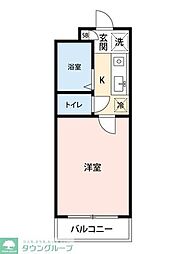 シャモールS・T・B 1Kの間取図画像