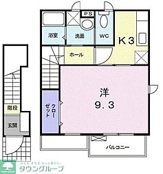 ロサブランカ 1Kの間取図画像