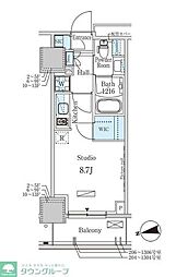 パークアクシス赤塚 ワンルームの間取図画像