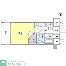 VANTAGEHASUNE 1Kの間取図画像