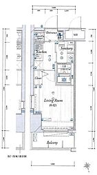 THEパームス東武練馬 1Kの間取図画像